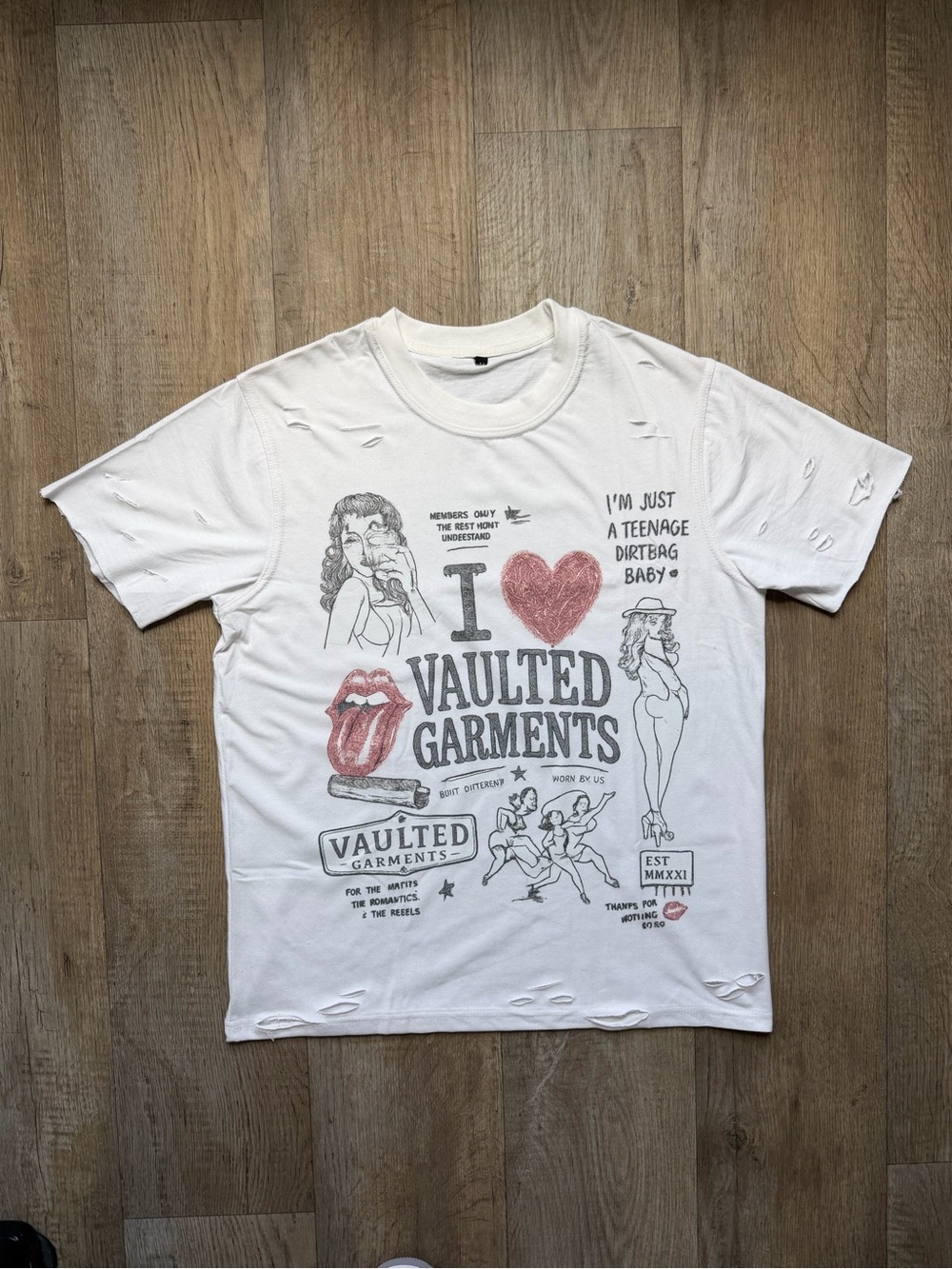 "I Love Vaulted Garments" Graphic Tee - White